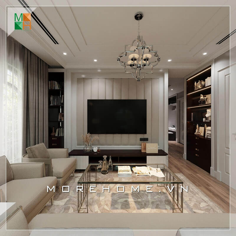 Ngắm nhìn mẫu thiết kế nội thất phòng khách đẹp, sang trọng cho chung cư, nhà phố, biệt thự mang phong cách tân cổ điển. Thiết kế phòng khách tân cổ điển đang là một xu thế đang được săn đón nhất hiện nay. Lối thiết kế phòng khách cổ điển xen lẫn hiện đại này sẽ đem lại nét mới, nét cổ vì thế không bao giờ lỗi mốt với thời gian. Tiết lộ các mẫu thiết kế phòng khách ưa chuộng nhất hiện nay