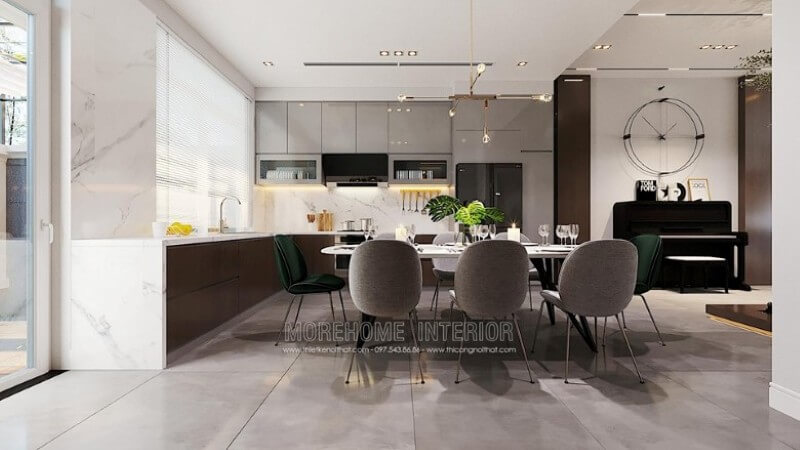 Mẫu tủ bếp gỗ công nghiệp hiện đại sang trọng cho nhà biệt thự Tủ bếp hiện đại, tủ bếp chữ u, tủ bếp chữ i, tủ bếp chữ l