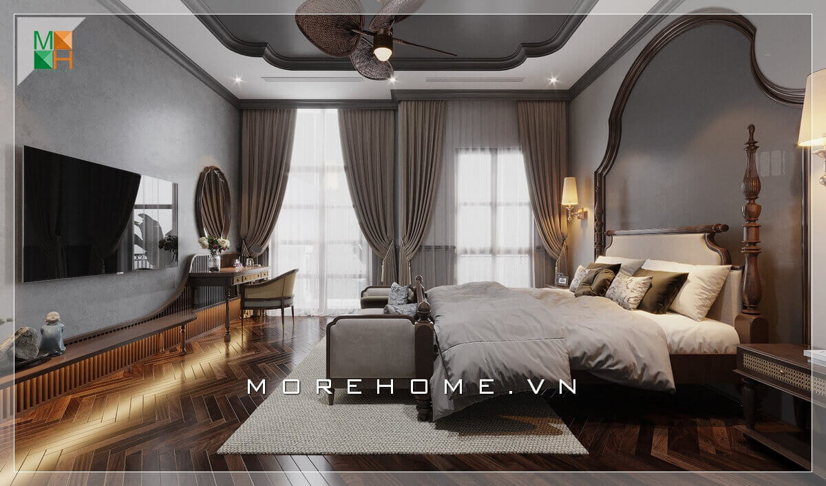 Ấn tượng với mẫu phòng ngủ chung cư, nhà phố, biệt thự mang phong cách tân cổ điển.