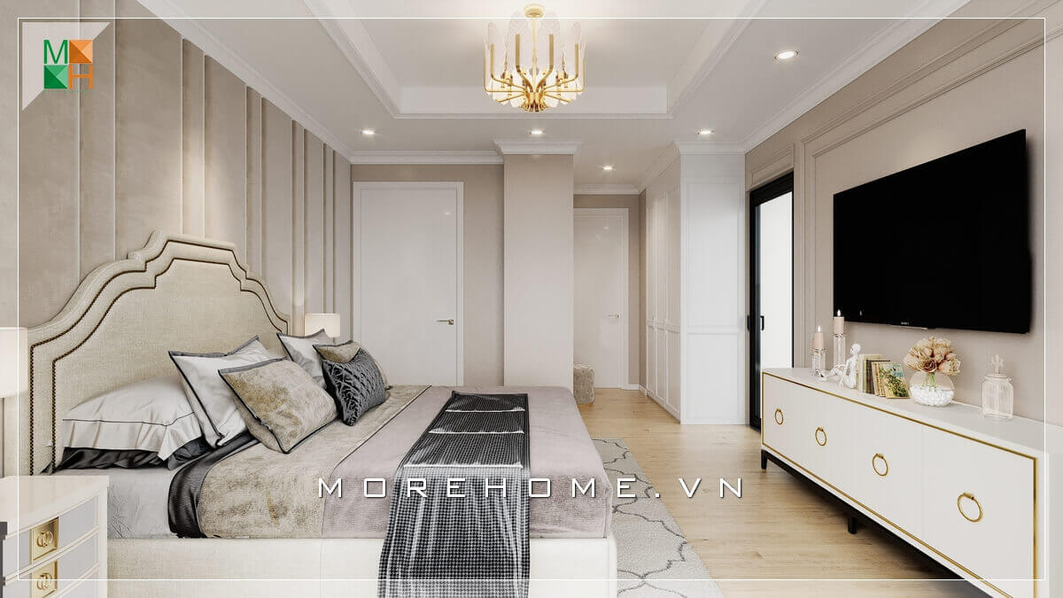 Ấn tượng với mẫu thiết kế nội thất phòng ngủ mang phong cách tân cổ điển dành cho chung cư, nhà phố, biệt thự