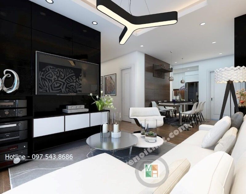 Mẫu thiết kế nội thất chung cư Rainbown hiện đại và vô cùng tiện nghi