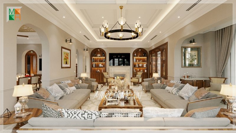 Mê mẩn và ngây ngất trước mẫu thiết kế không gian phòng khách đẹp ngây ngất cuốn hút mà rộng rãi.