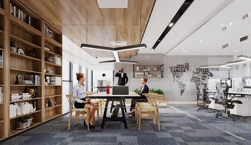 Mẫu thiết kế nội thất văn phòng công ty lũng lô ấn tượng tại Skylight Minh Khai Hà Nội