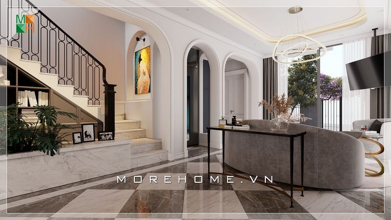 .
Mẫu kệ trang trí phòng khách chân mảnh với thiết kế đơn giản có thể được dùng để làm nổi bật không gian phòng khách, bày trí các món đồ phong thủy, tranh ảnh, hoa hay những vật dụng mà các thành viên trong gia đình ưa thích.